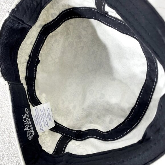 Disney Alice In Wonderland Cream Black All Over Print Hat - Picture 11 of 11